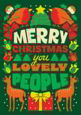 Classic Christmas Card - You Lovely People - Reindeers created by OBJECTABLES