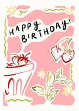 Strawberries Pink Birthday Card created by Lauren Barclay