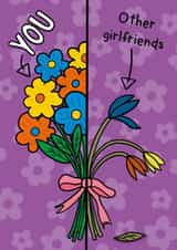 Funny Valentine's Day Card - For Girlfriend - Flower Bunch created by TeePee Creations