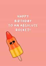 Cute birthday card for an absolute rocket! created by Back to the drawing board illustration 