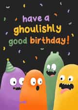 Cute Birthday Card - Ghouls - Halloween created by Macie Dot Doodles