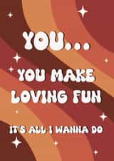 Cute Anniversary/Valentines card - Fleetwood Mac - You make loving fun created by Legible Nonsense