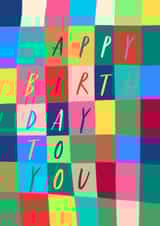 Classic Birthday Card - Multicolour Checkerboard created by Running with Scissors