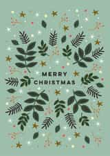 Classic Christmas Card - Stars - Holly & Ivy created by Eli the Goat