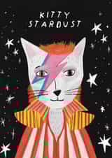 Cute Birthday Card - Kitty Stardust - Cat Pun created by Niaski
