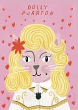 Cute Birthday Card - Dolly Parton - Dolly Purrton created by Niaski