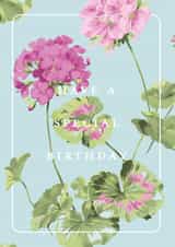 Special Geranium Birthday Card – Elegant Floral Design created by Ohh Deer