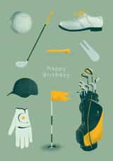 Classic Birthday Card - Golf Essentials created by Ohh Deer