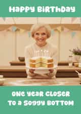 Funny Birthday Card - Mary Berry - Soggy Bottom created by Party At The Back