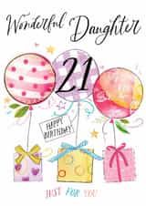 Traditional Birthday Card - 21st - For Daughter created by Katie Phythian Design