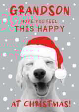 Cute Christmas Card - For Grandson - Puppy created by Paperlink and Meraki Greeting Cards
