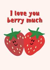 Cute berry love card for anniversary, valentines day or just because created by Jenny Cleeton