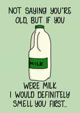 Rude Birthday Card - Old Milk Age Joke Card for friends or family created by Quirky Doodles