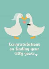 Cute Wedding/Engagement Card - Silly Goose - Heart created by Sarah, Spark Prints & Designs