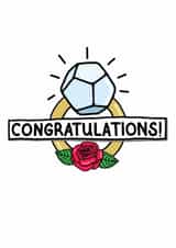 Cute engagement card for friends, couples, and family members. Congratulations! created by Violet Owen Designs