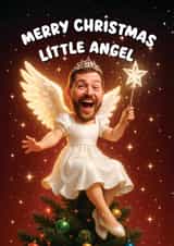 Funny Christmas Card - Little Angel created by Picardso