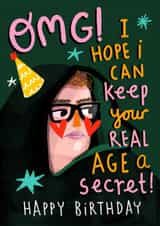 Funny Birthday Card - The Traitor's Can Alan Keep a Secret - Alan Carr created by NICHOLA COWDERY ILLUSTRATIONS