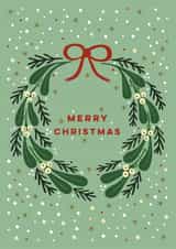 Classic Christmas Card - Wreath - Mistletoe created by Eli the Goat