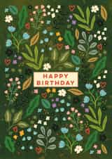 Pretty Birthday Card - Wildflower Meadow Flowers - Hearts created by Eli the Goat