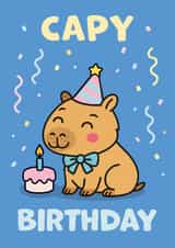 Cute Capybara birthday card created by Percy & Pearl