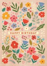 Pretty Birthday Card - Flowers - For Her - Florals created by Eli the Goat