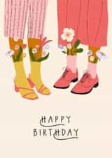 Classic Birthday Card - Blooming Flowers - For Her created by Sad Girl Illustration