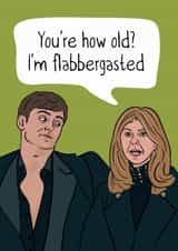 Funny Birthday Card - Celebrity Traitors - Flabbergasted created by Woody's Design