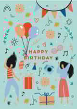 Classic Birthday Card - Dancing - For Her created by Eli the Goat