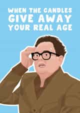 Funny Birthday Card - Alan Carr - Celebrity Traitors - Real Age created by Pink Peach Cards