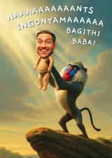Iconic Birth Scene – Lion Cub Birthday Card created by Picardso