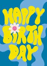 Cute Birthday Card - Bold Typography - Daisy - Retro Patterns created by Raspberry Blossom