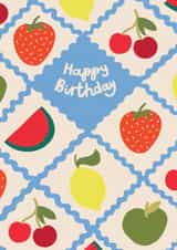 Arty Birthday Card - For Her - Fruit Pattern created by Raspberry Blossom