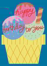 Arty Birthday Card - Ice Cream - Scoops created by Raspberry Blossom
