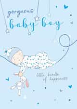 Traditional New Baby Card - Baby Boy - Little Bundle Of Happiness created by Molly Mae