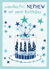 Traditional Birthday card - For Nephew - Cake created by Molly Mae