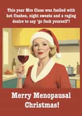 Funny Christmas Card - Menopausal Mrs Claus created by Rosie bees craft box