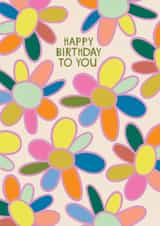 Fun Birthday Card - For Her - Retro Flowers created by Raspberry Blossom