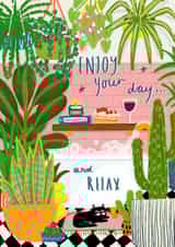 Arty Birthday Card - For Her - Enjoy Your Day And Relax created by NICHOLA COWDERY ILLUSTRATIONS 
