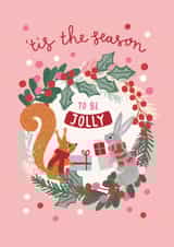 Cute Christmas Card - Bunny And Hedgehog created by Mifkins