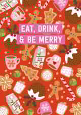 Cute Christmas Card – Eat, Drink And Be Merry created by Mifkins