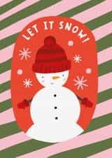 Cute Christmas Card - Snowman - Let It Snow created by Mifkins