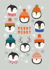 Cute Christmas Card - Cosy Penguins created by Mifkins