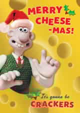 Funny Christmas Card – Cheese & Cracker Pun – Wallace & Gromit created by Danilo