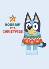 Cute Christmas Card – Bluey Hooray It’s Christmas – Festive Jumper Design created by Danilo