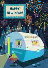 Classic New Year Card - Caravan - Fireworks created by Rocket68