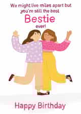 Best friend - across the miles - birthday card.- friendship card created by Philippa Elizabeth Illustration