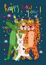 Cute New Year Card - Party Animals created by NICHOLA COWDERY ILLUSTRATIONS 