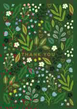 Pretty Thank You Card - Wildflower Meadow And Hearts created by Eli the Goat