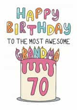 Classic Birthday Card - 70th - Awesome Grandma created by Schnauzer Scribbles