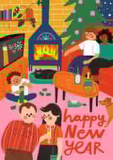 Cute New Year Card - Cosy Living Room created by AbiGoLucky